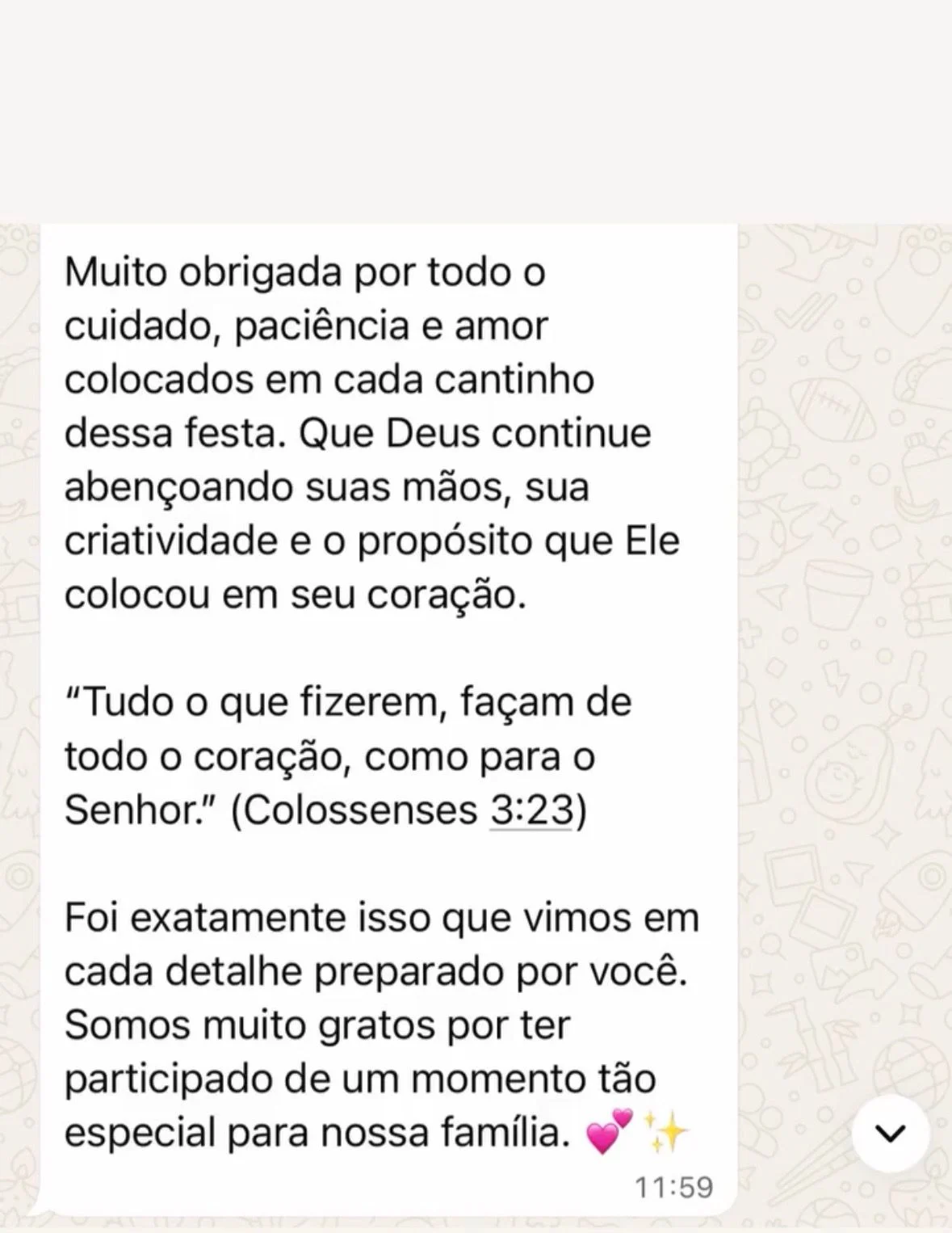 Mensagem de cliente — 18 Anos